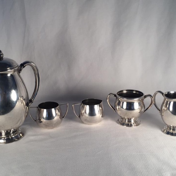 Empire Craft 5 Piece Quadruple Plated Silver Tea Set Gloriana Pattern - Picture 1 of 5